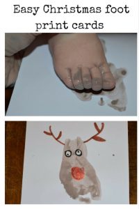 easy foot print card ideas for christmas 