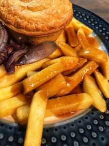 making a chippy tea at home with Pukka pies