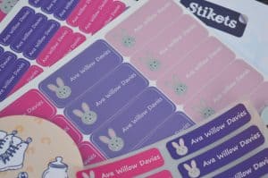 getting ready for nursery with Stickets 