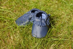 aidie London Navy blue baby moccosains