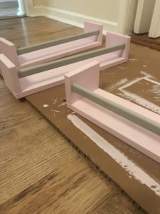 Painting up Ikea spice racks using wall paint 