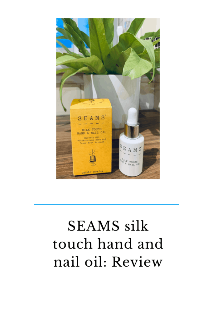 SEAMS silk touch hand and nail oil. #skincare #natural #nail #selfcare #handoil #beautyreviews
